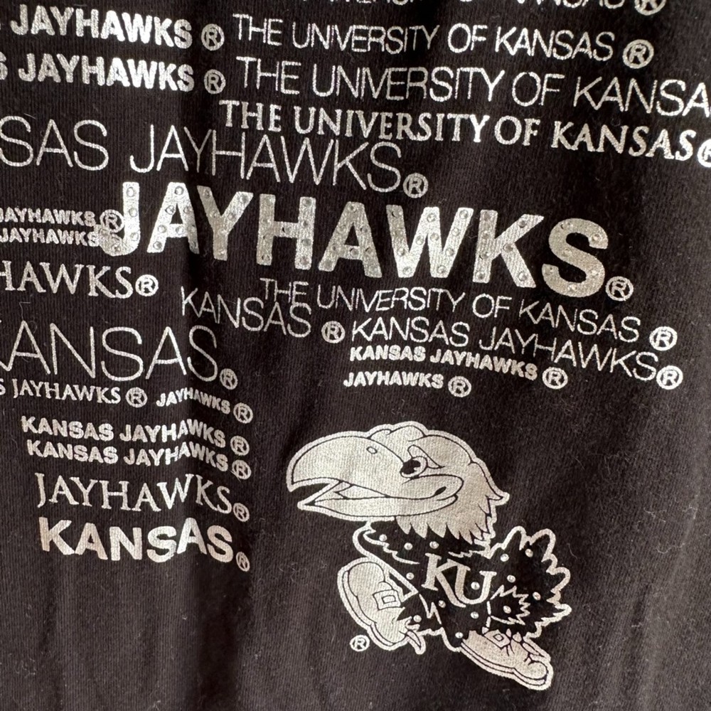 CAMPUS COUTURE Black University of Kansas Jayhawks Ladies Casual Top, M - Picture 5 of 5